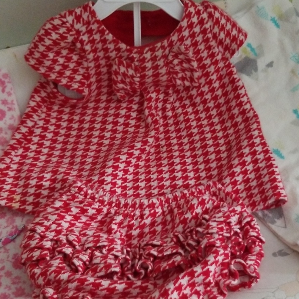 Gingham red and white romper